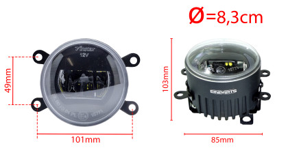 DUOLIGHT DL23 LED Světla Pro Denní Svícení s Mlhovkami Dacia