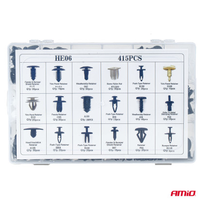 Spony a příchytky na čalounění vozidel 415 ks. AMIO-04738