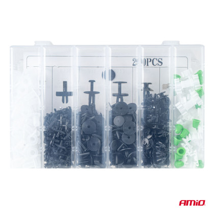 Spony a příchytky na čalounění vozidel 290 ks AMIO-04742
