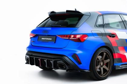 Splittery zadní boční V.1 Audi RS3 Sportback 8Y Facelift černý lesklý plast