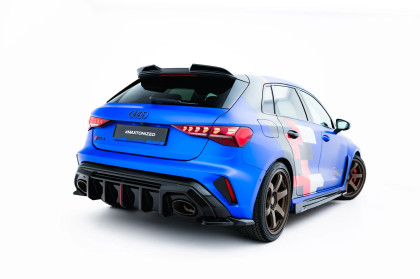 Splittery zadní boční V.1 Audi RS3 Sportback 8Y Facelift černý lesklý plast