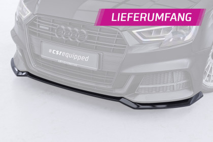 Spoiler pod přední nárazník CSR CUP pro Audi A3 S-Line / S3 8V 2016-2020 - černý lesklý
