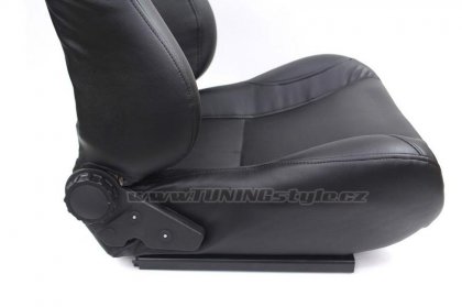Sportovní sedačka kožená MONZA POWER BLACK