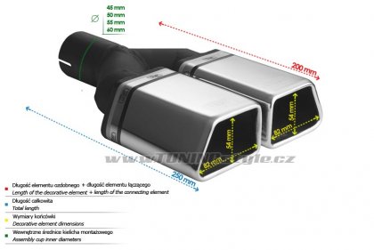 Sportovní výfuk ULTER SPORT Ford Mondeo III Kombi 00-06 duplex double 86x54mm