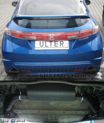 Sportovní výfuk ULTER SPORT Honda Civic VIII HTB 5D TYPE-R 06-11 bez koncovek