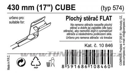 Stěrač FLAT BULK (CUBE) 17"/430mm