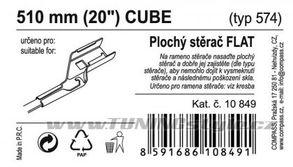 Stěrač FLAT BULK (CUBE) 20"/510mm