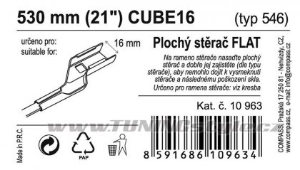 Stěrač FLAT BULK (CUBE16) 21"/530mm