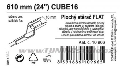Stěrač FLAT BULK (CUBE16) 24"/610mm