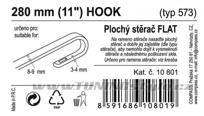 Stěrač FLAT BULK (HOOK) 11"/280mm