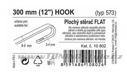 Stěrač FLAT BULK (HOOK) 12"/300mm