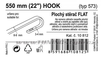 Stěrač FLAT BULK (HOOK) 22"/550mm