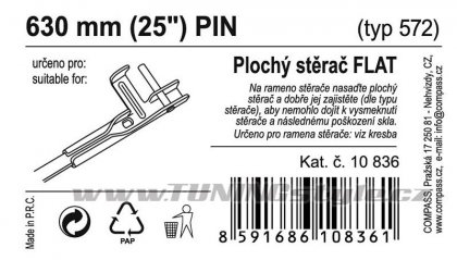 Stěrač FLAT BULK (PIN) 25"/630mm