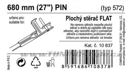 Stěrač FLAT BULK (PIN) 27"/680mm
