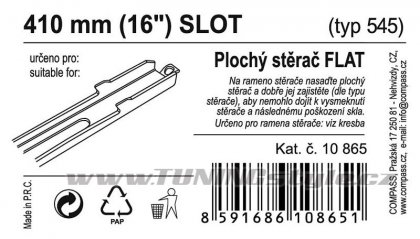 Stěrač FLAT BULK (SLOT) 16"/410mm