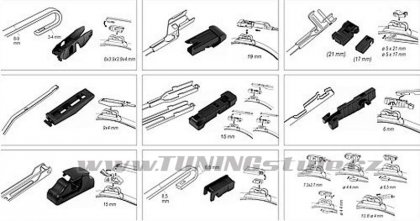 Stěrač FLAT MULTI  280mm - 8 adaptérů