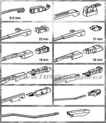 Stěrač HYBRID  330mm + 11 adaptérů TEFLON