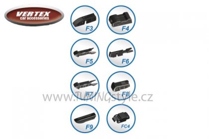 Stěrač VERTEX Flat model 704 - 8 adaptérů 500mm 20&quot;