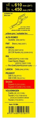 Stěrače FLAT SET (CUBE) 610+450mm SUP II