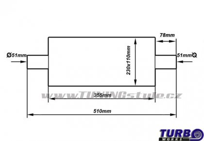 Střední díl výfuku TurboWorks LT 304SS Center 2