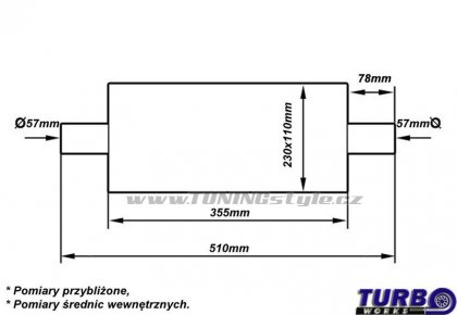 Střední díl výfuku TurboWorks LT-13 Center 2,25