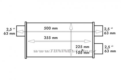 Střední díl výfuku TurboWorks LT-19 side 2,5