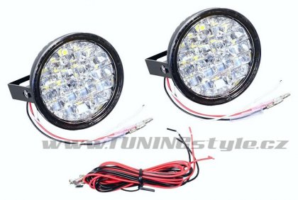 Světla denního svícení kulatá 18 LED/12V