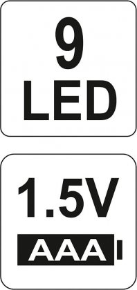 Svítilna kapesní 9 LED (ALU)