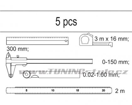 Vložka do zásuvky - sada měřidel 5ks