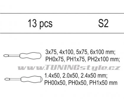 Vložka do zásuvky - sada šroubováků 13ks