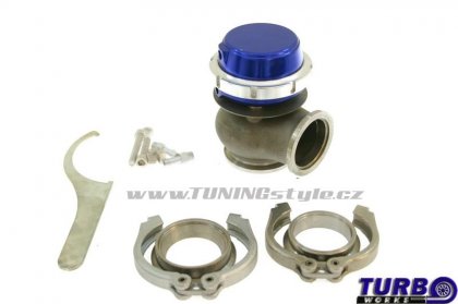 Wastegate venkovní TurboWorks 40mm 0,5 Bar V-Band Blue