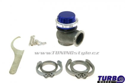 Wastegate venkovní TurboWorks 50mm 0,5 Bar V-Band Blue