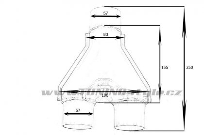 Y-Pipe exhaust 2,25-2,25
