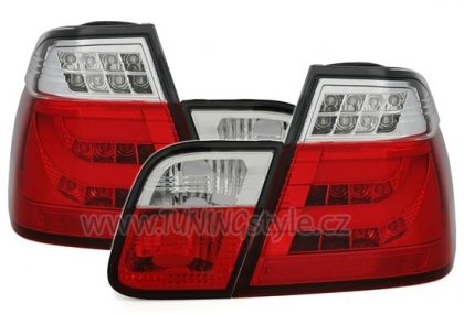 Zadní světla LED BMW E46 limo 98-01 červená/chrom
