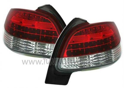 Zadní světla LED Peugeot 206 červená/chrom