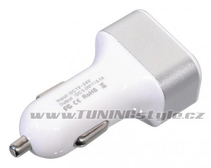 Zástrčka 3xUSB 12-24V 5V/3100mA