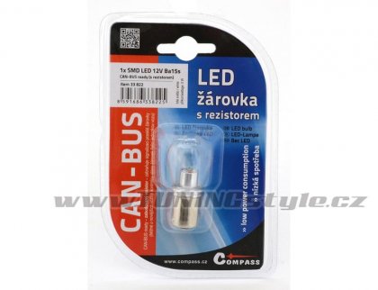 Žárovka 1 SMD LED 6chips 12V Ba15s CAN-BUS ready bílá 1ks