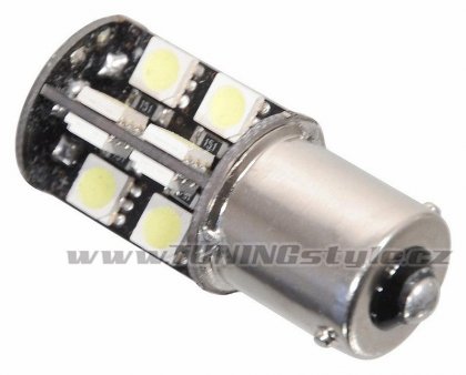 Žárovka 19 SMD LED 12V Ba15S s rezistorem CAN-BUS ready bílá