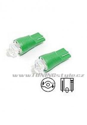 Žárovka 1SUPER LED 12V  T10  zelená 2ks