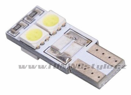 Žárovka 4 SMD LED 12V T10 s rezistorem CAN-BUS ready bílá