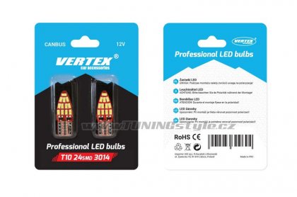 Žárovka LED VERTEX CANBUS 24SMD 3014 T10e (W5W) white 12V (2ks)