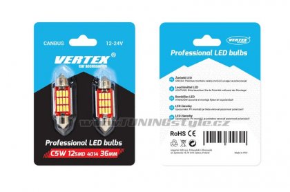 Žárovka LED VERTEX sufit CANBUS 12SMD 4014 36mm white 12V/24V (2ks)