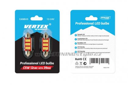 Žárovka LED VERTEX sufit CANBUS 12SMD 4014 39mm white 12V/24V (2ks)