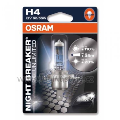 Žárovka Osram Night Breaker Unlimited 64193NBU H4 12V 55W