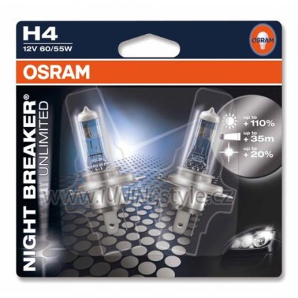 Žárovka Osram Night Breaker Unlimited 64193NBU H4 12V 55W DUO