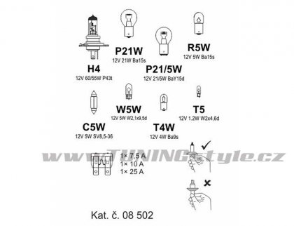 Žárovky servisní box univerzální H4