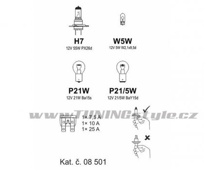 Žárovky servisní box univerzální H7