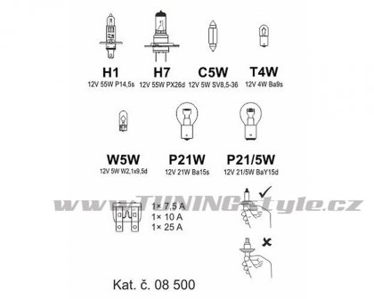 Žárovky servisní box univerzální H7+H1