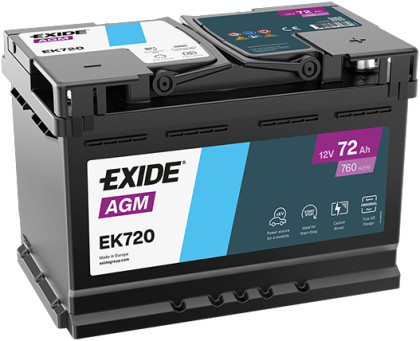 Akumulátor EXIDE 72AH 760A AGM