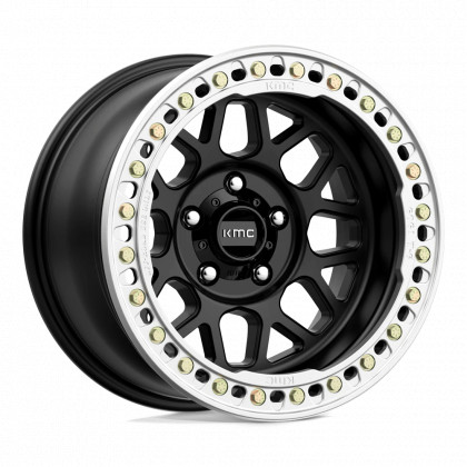 Alloy wheel KM235 Grenade Crawl Beadlock Satin Black KMC